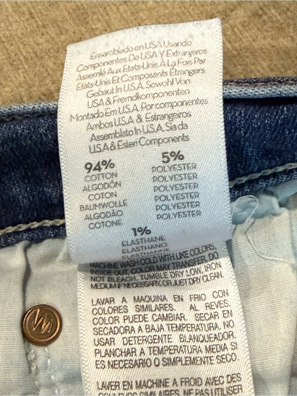 MOTHER Insider Crop Step Chew blue jeans size 29 - Picture 6 of 6